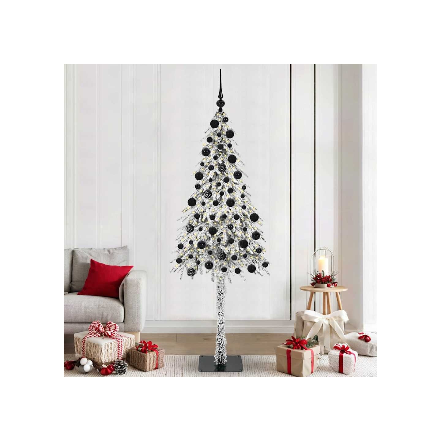 Sapin de Noël avec 300 LED Blanc 210 cm PE et Acier