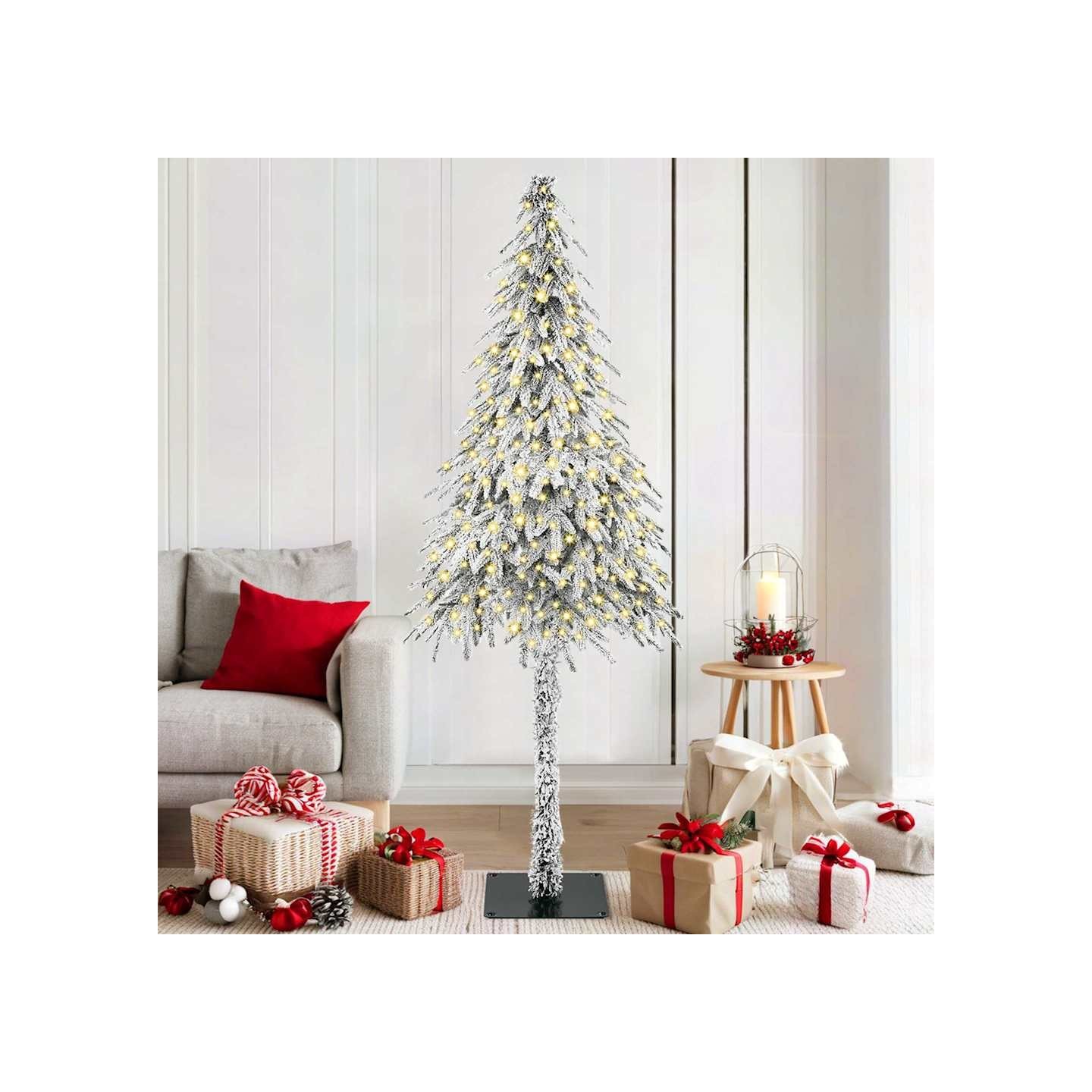 Sapin de Noël avec 300 LED Blanc 180 cm PE et Acier