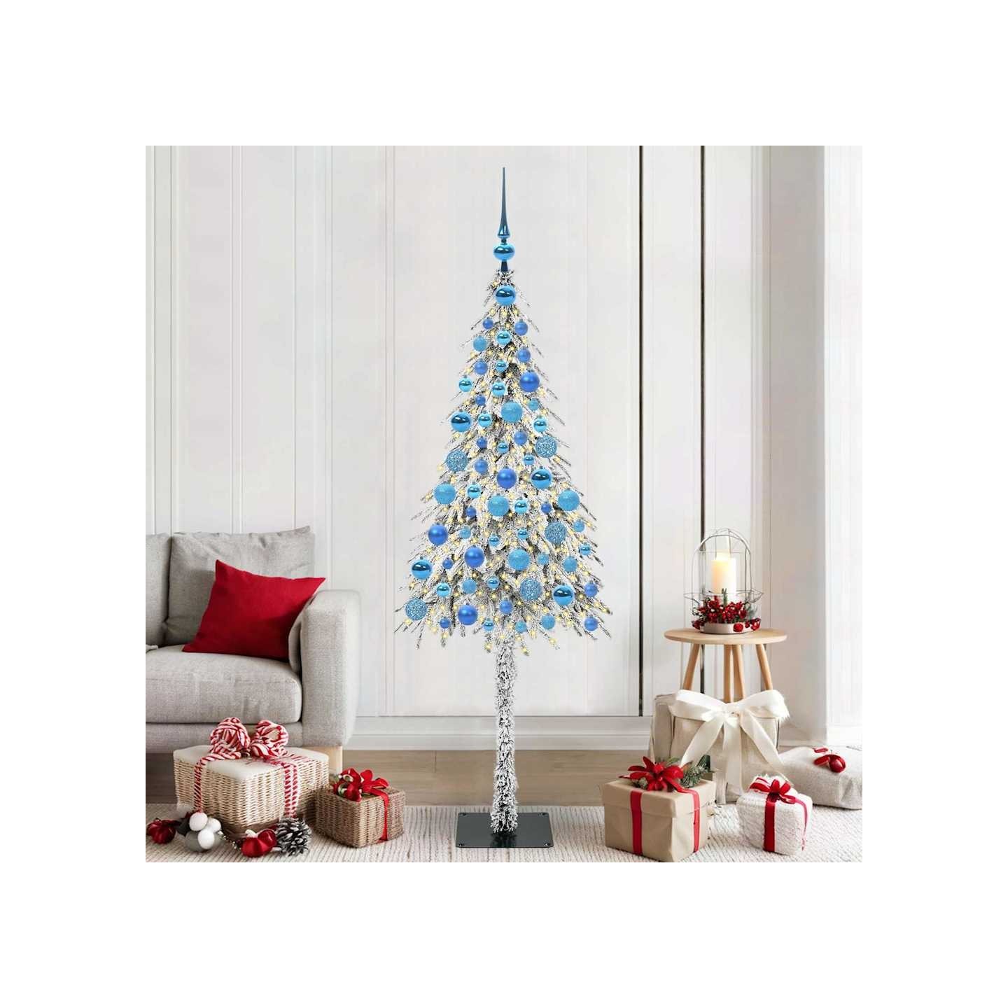 Sapin de Noël avec 300 LED Blanc 180 cm PE et Acier