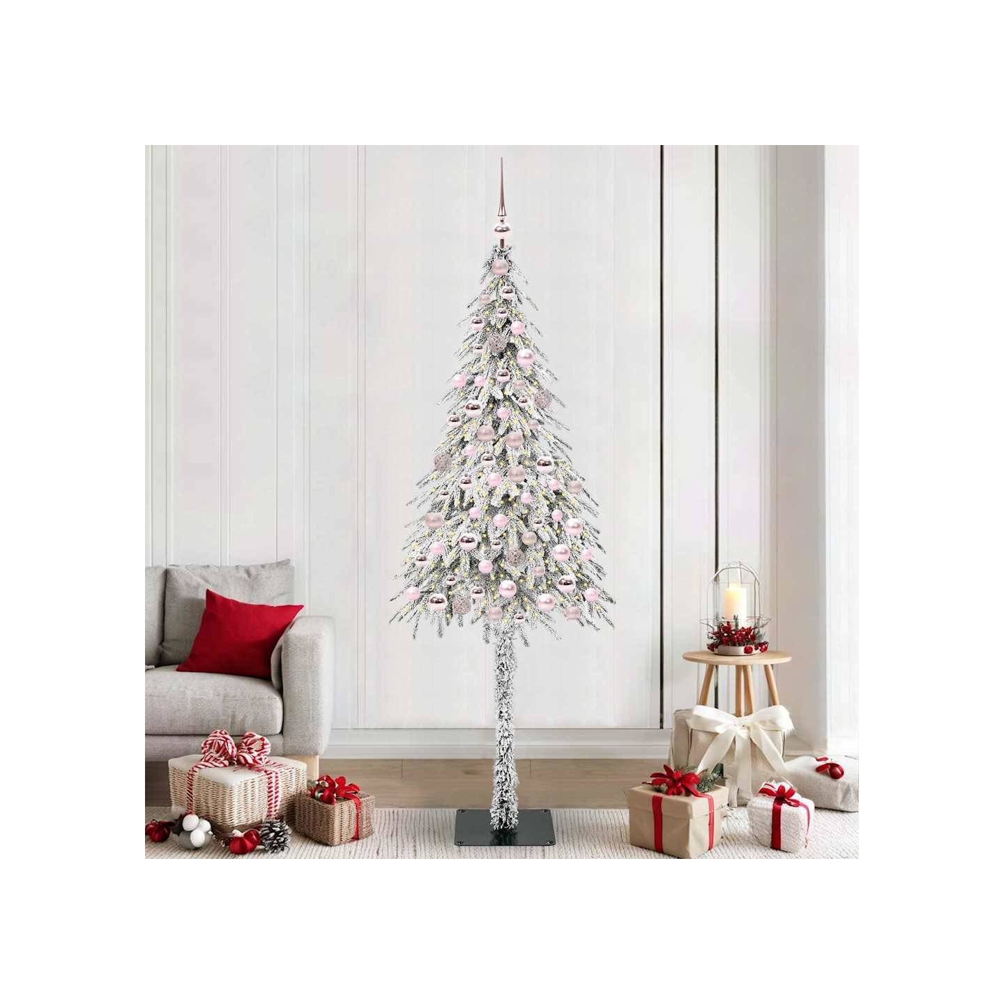 Sapin de Noël avec 300 LED Blanc 210 cm PE et Acier