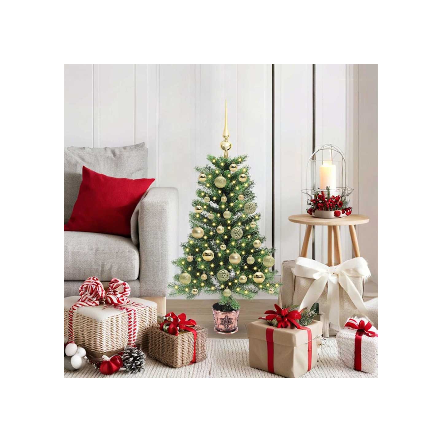 Sapin de Noël avec 150 LED avec support Vert 90 cm PE