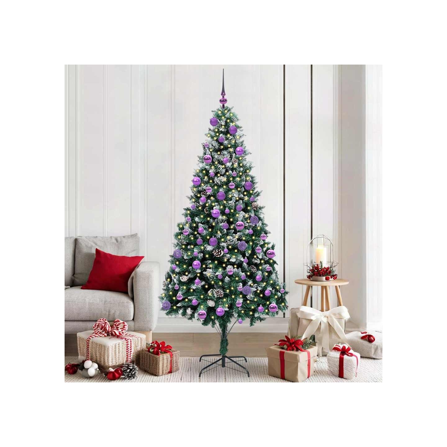 Sapin de Noël artificiel Vert 210 cm PVC, Acier et Plastique
