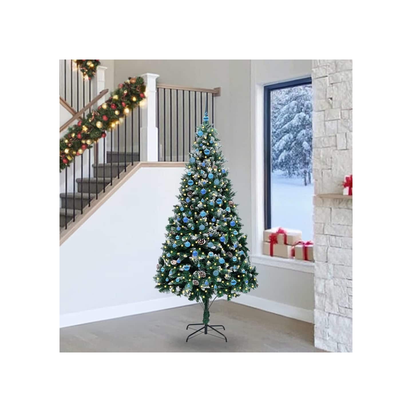 Sapin de Noël artificiel Vert 240 cm PVC, Acier et Plastique