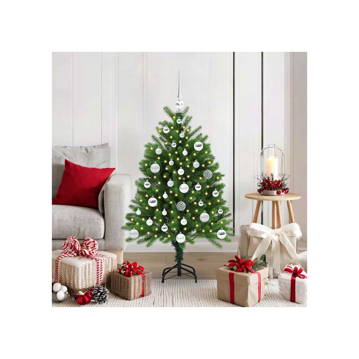 Sapin de Noël avec 150 LED avec support Vert 120 cm PE