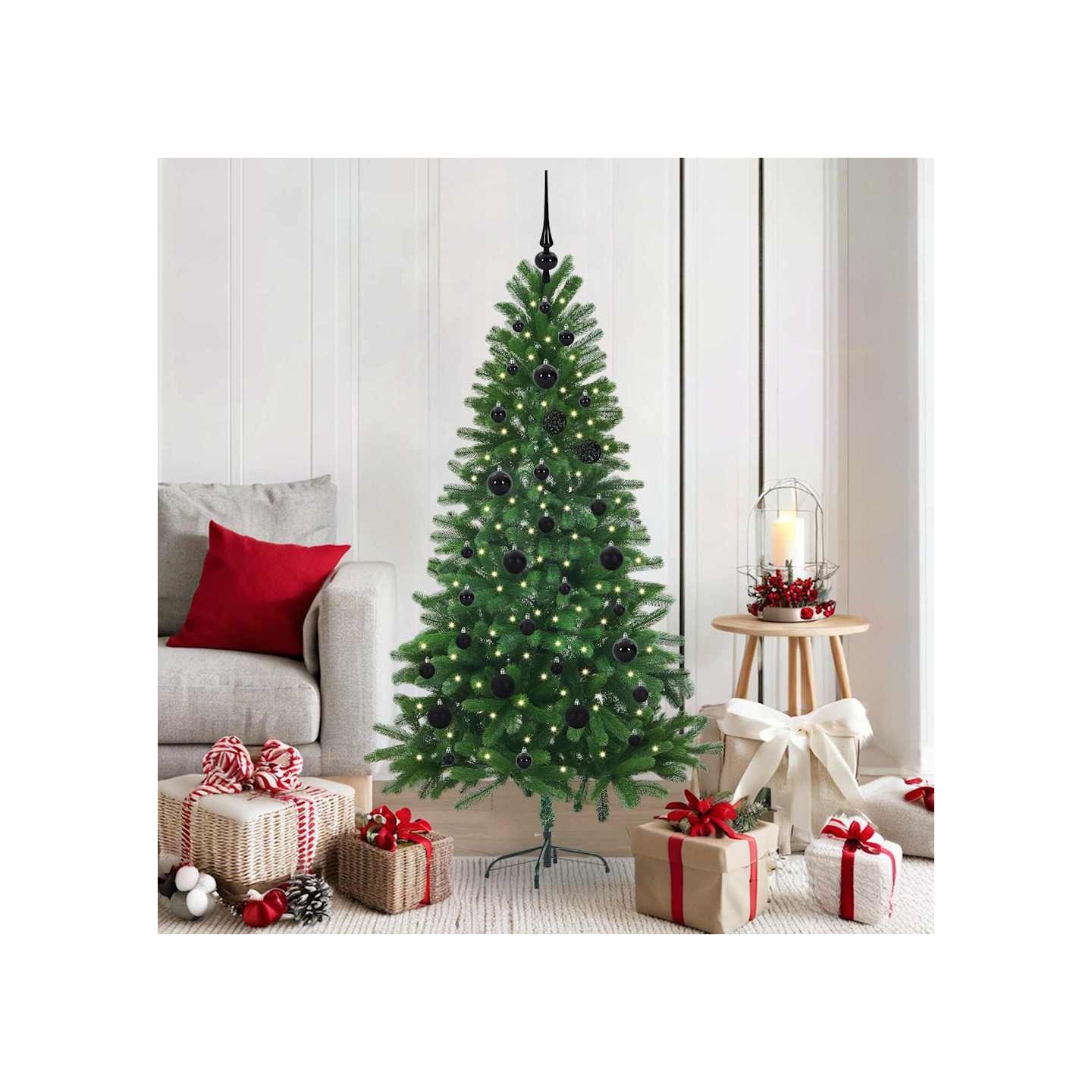 Sapin de Noël avec 150 LED avec support Vert 150 cm PE
