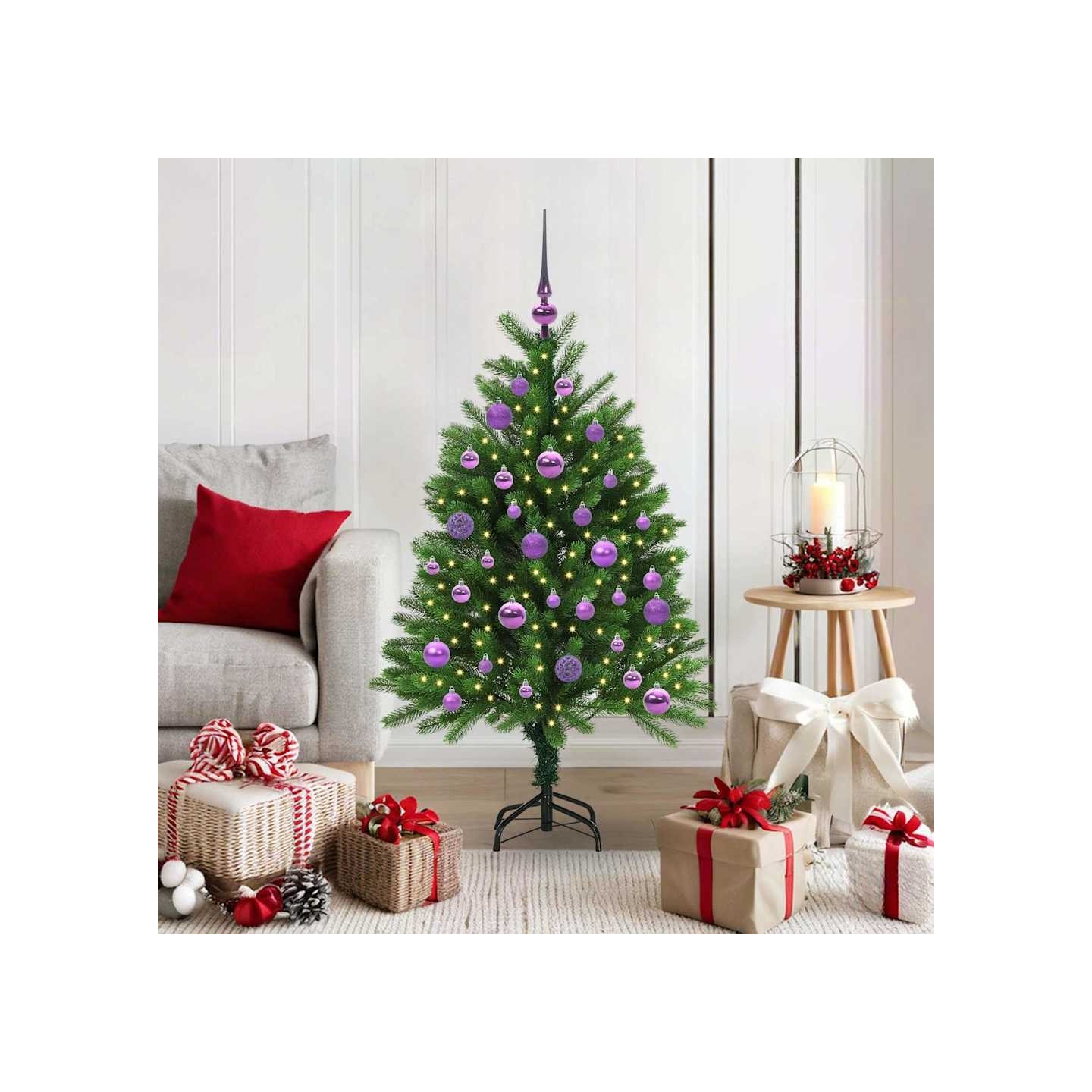Sapin de Noël avec 150 LED avec support Vert 120 cm PE