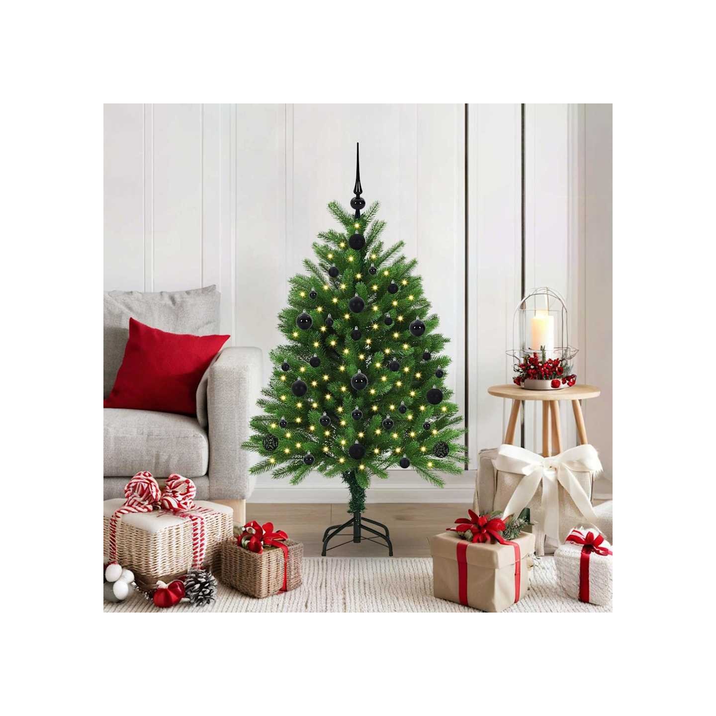 Sapin de Noël avec 150 LED avec support Vert 120 cm PE