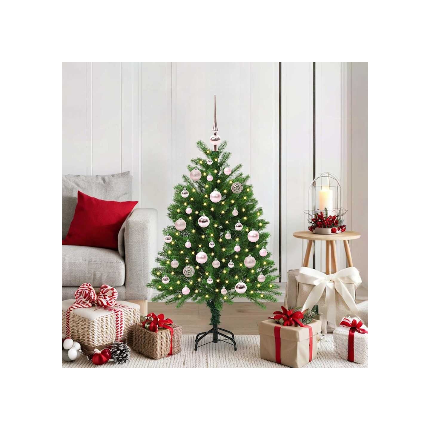 Sapin de Noël avec 150 LED avec support Vert 120 cm PE