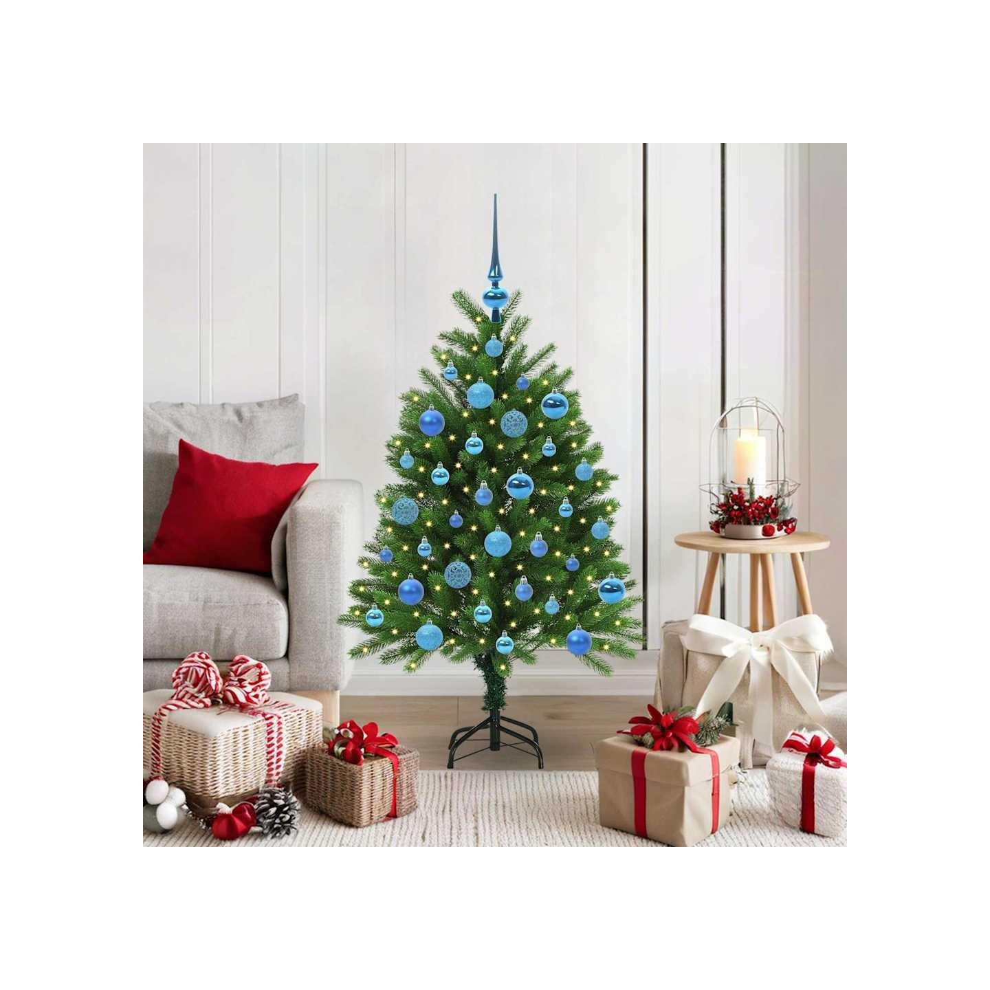 Sapin de Noël avec 150 LED avec support Vert 120 cm PE
