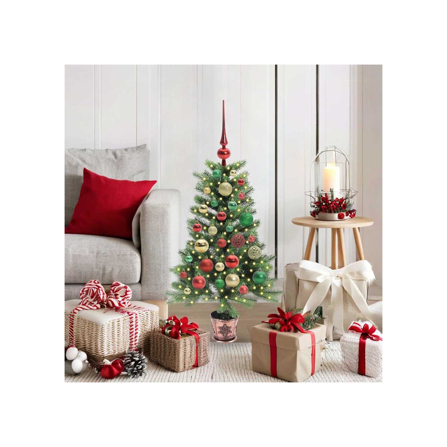 Sapin de Noël avec 150 LED avec support Vert 90 cm PE