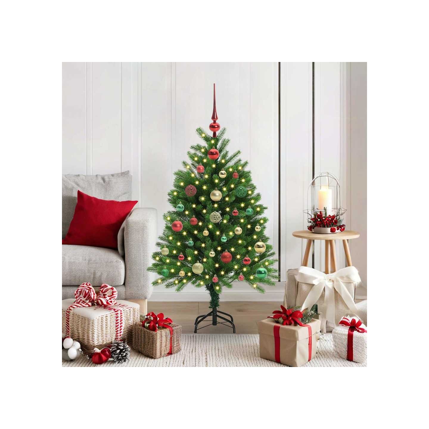 Sapin de Noël avec 150 LED avec support Vert 120 cm PE