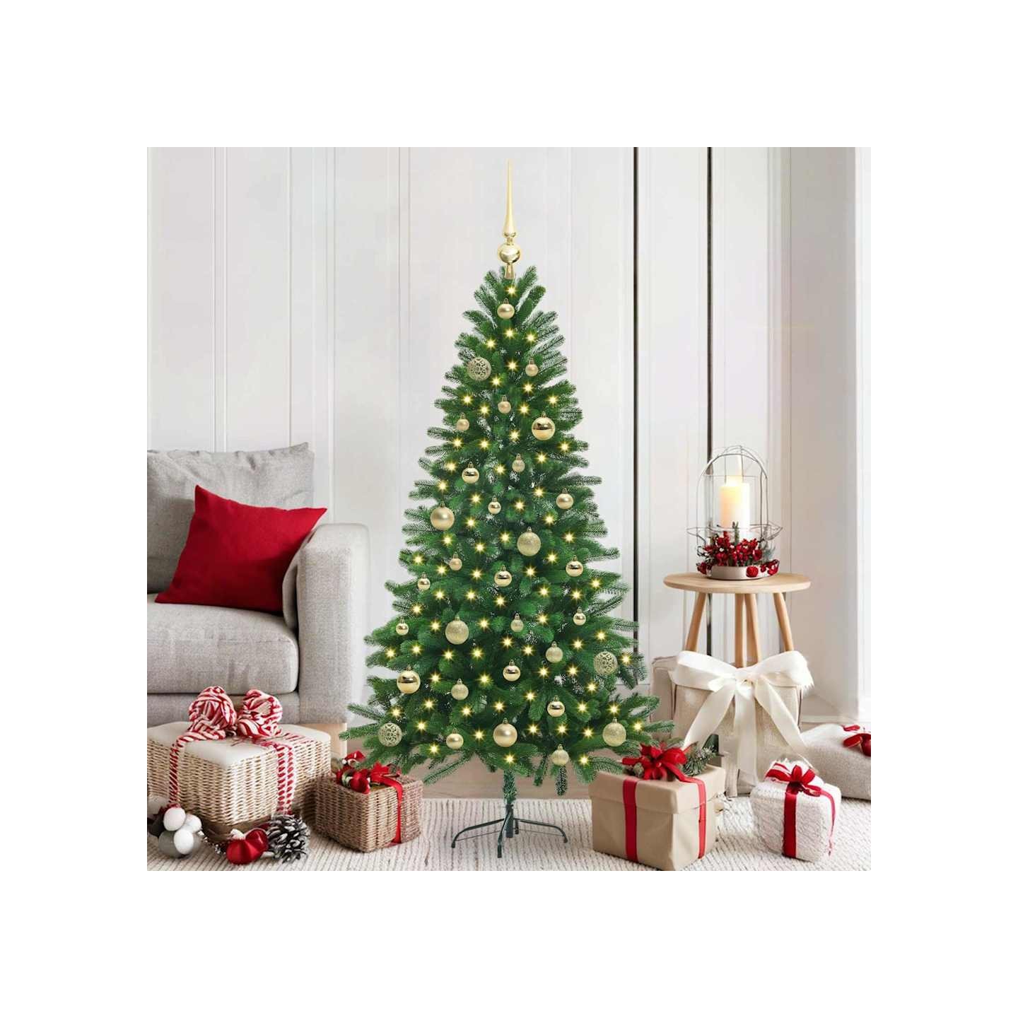 Sapin de Noël avec 150 LED avec support Vert 150 cm PE