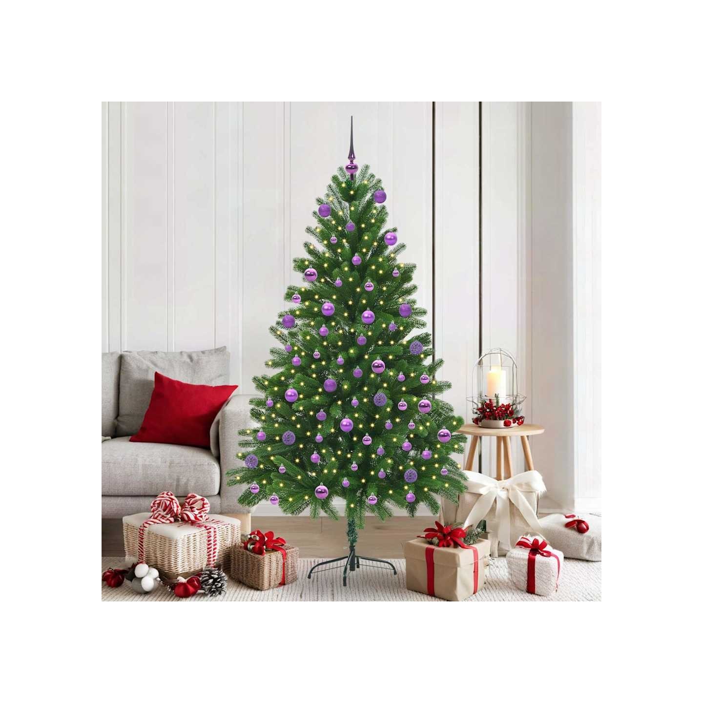 Sapin de Noël avec 300 LED avec support Vert 180 cm PE