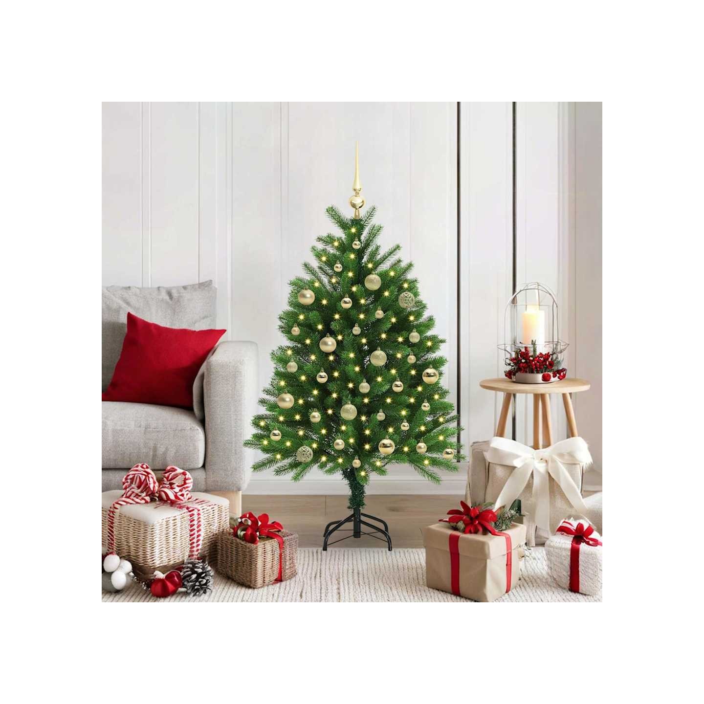 Sapin de Noël avec 150 LED avec support Vert 120 cm PE
