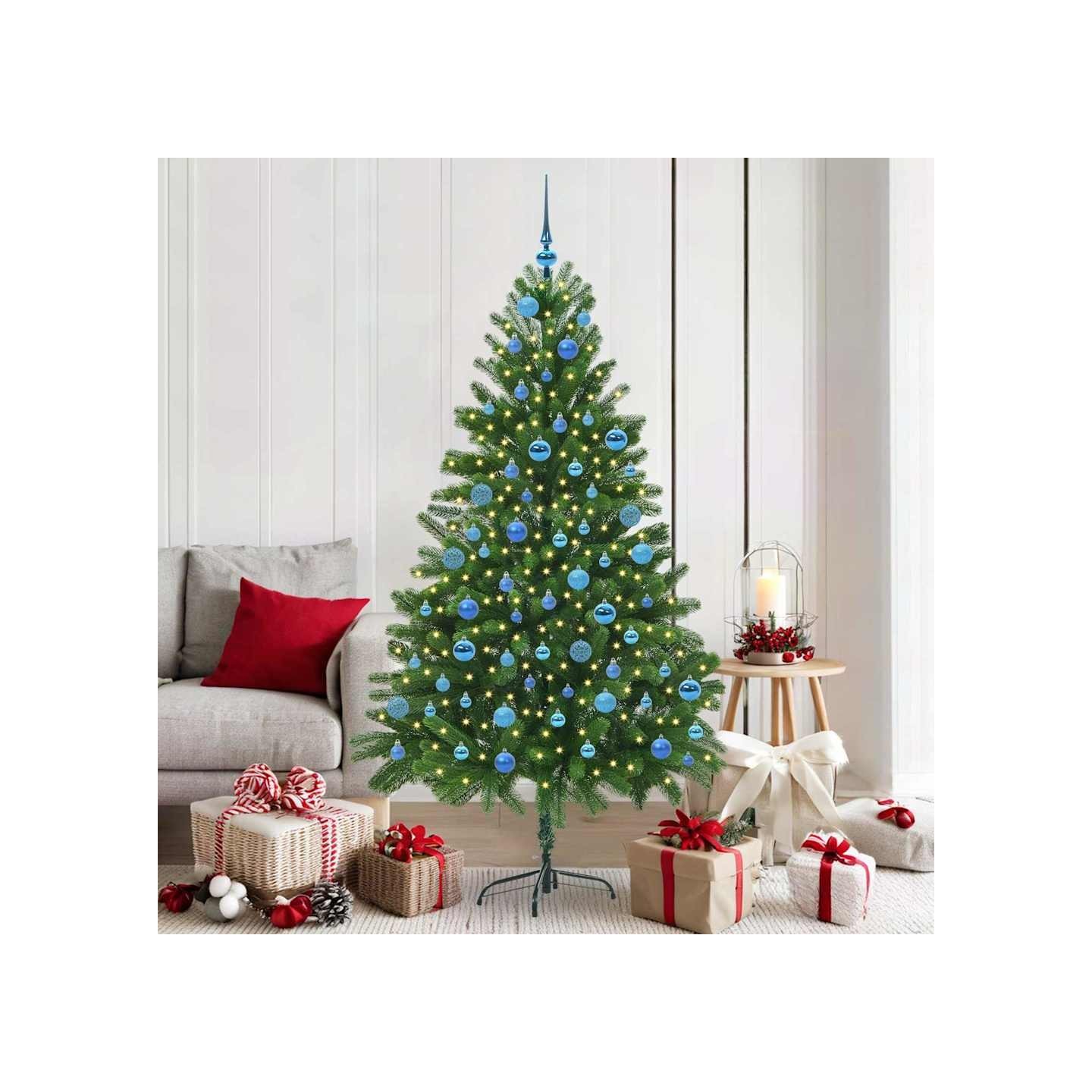 Sapin de Noël avec 300 LED avec support Vert 180 cm PE