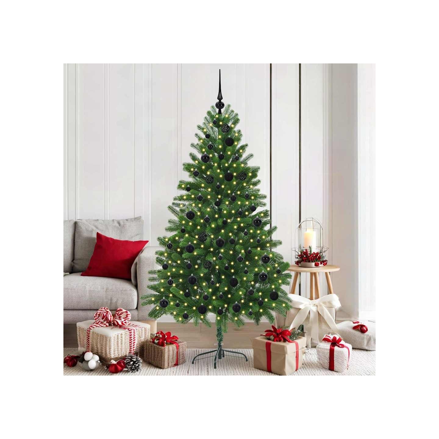 Sapin de Noël avec 300 LED avec support Vert 180 cm PE