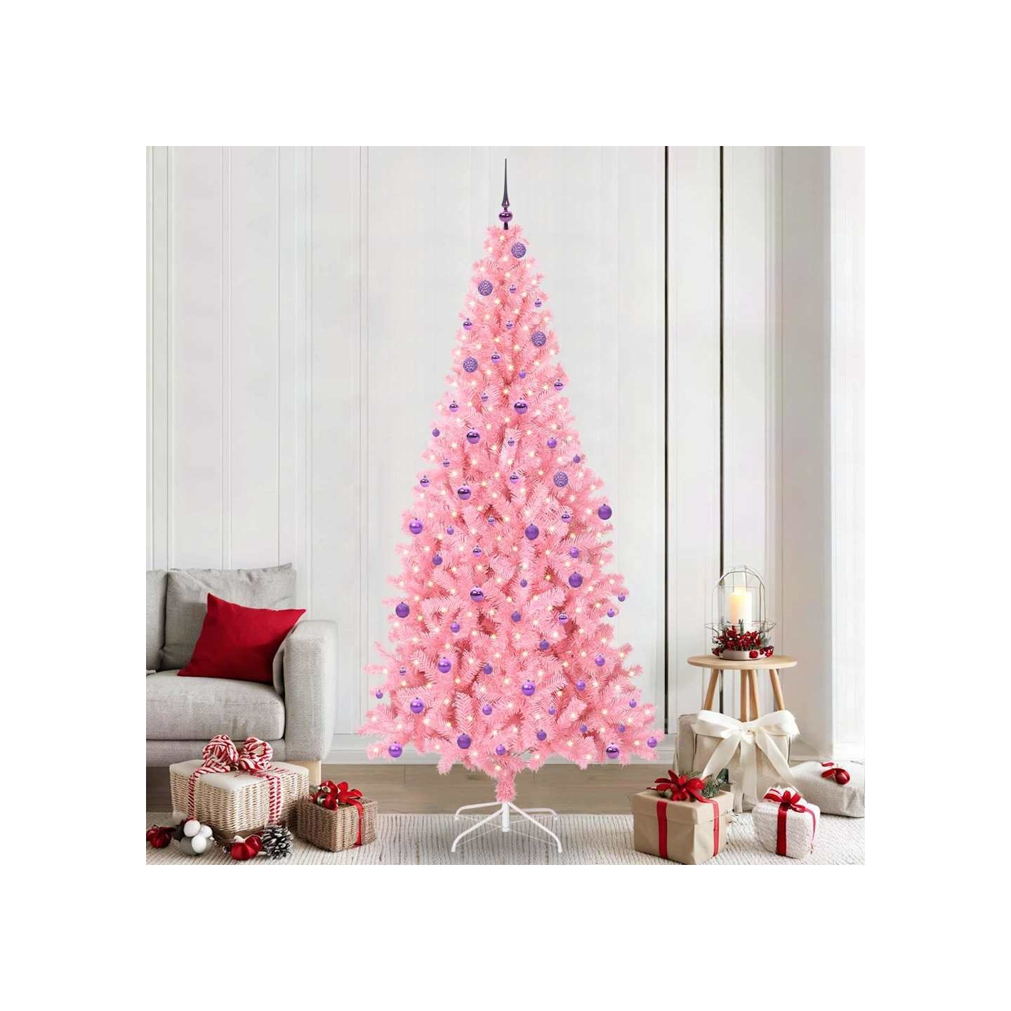 Sapin de Noël Rose 240 cm PVC