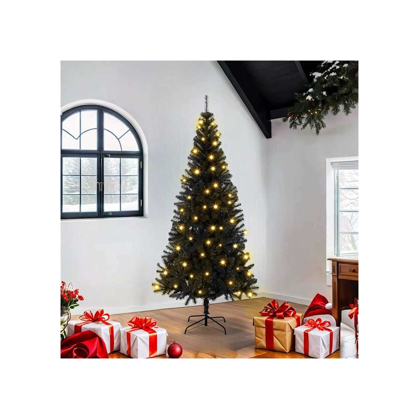 Sapin de Noël Noir 180 cm PVC