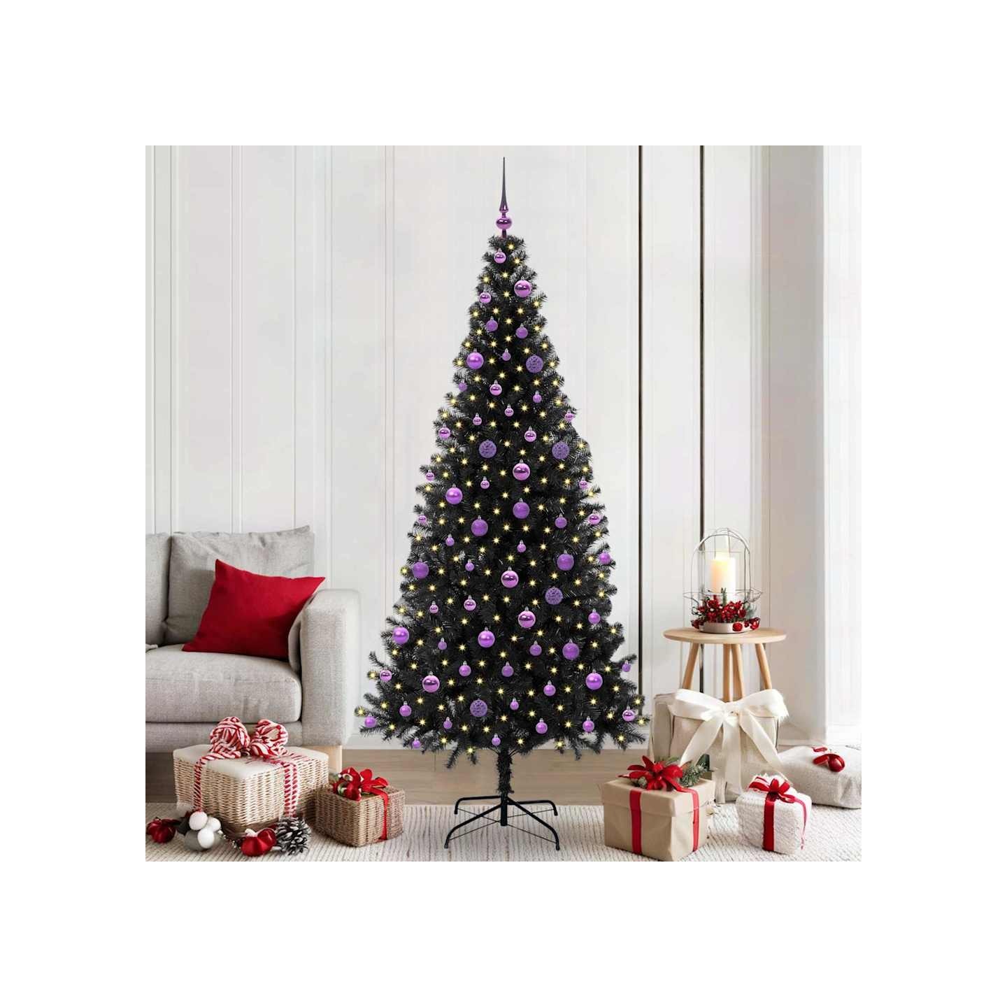 Sapin de Noël Noir 210 cm PVC