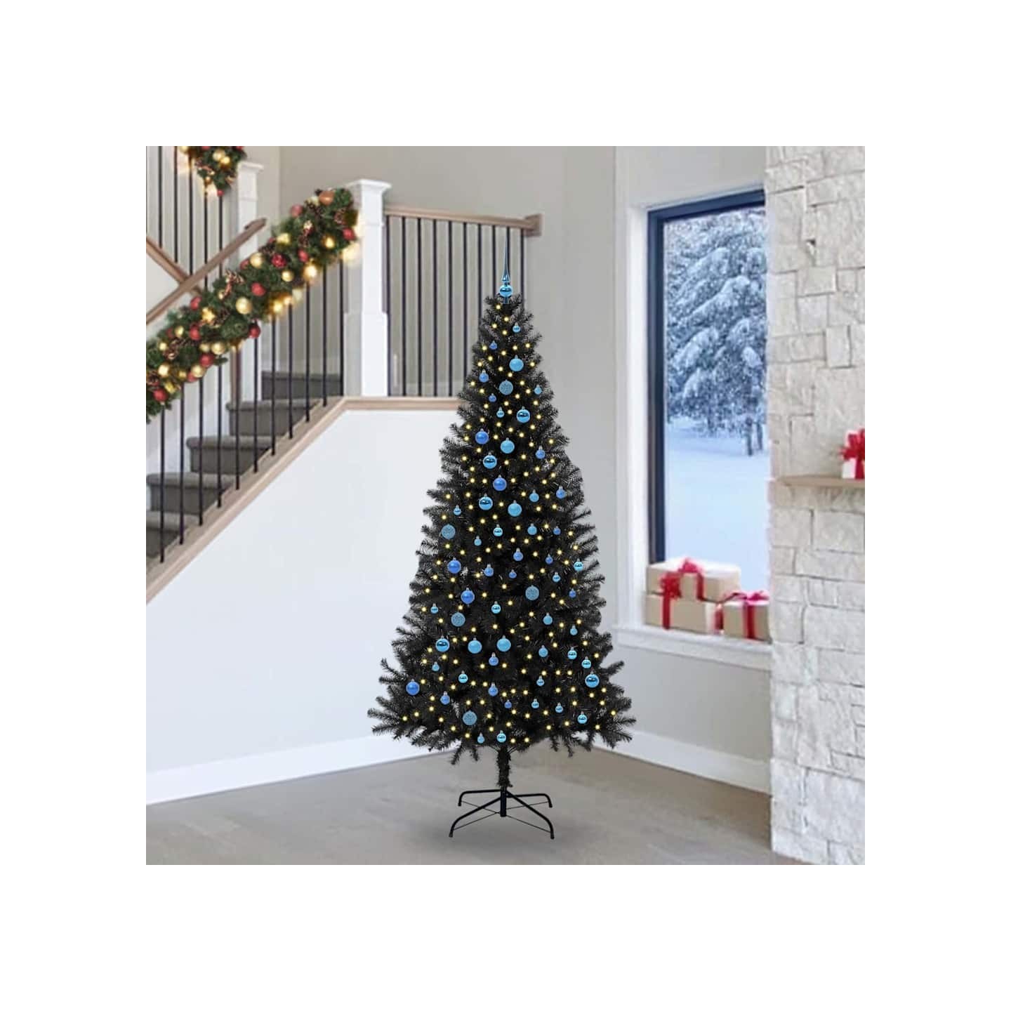 Sapin de Noël Noir 240 cm PVC