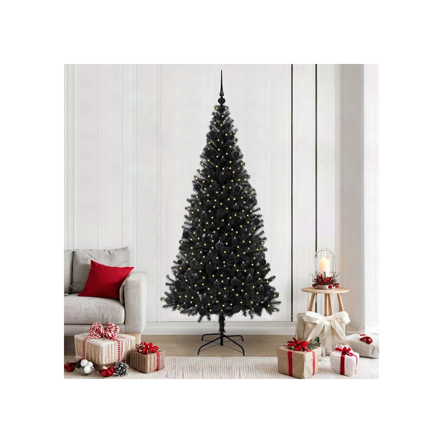 Sapin de Noël Noir 210 cm PVC