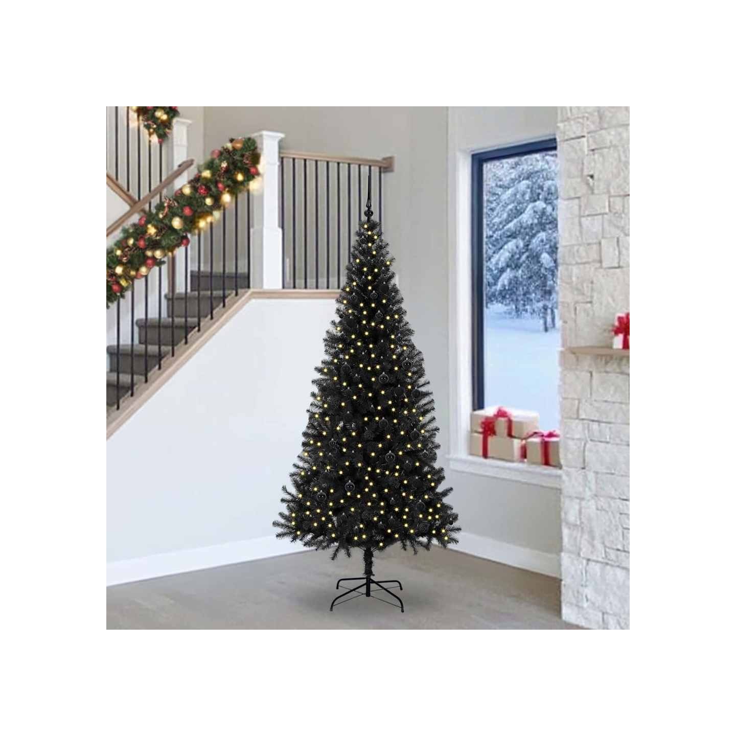 Sapin de Noël Noir 240 cm PVC