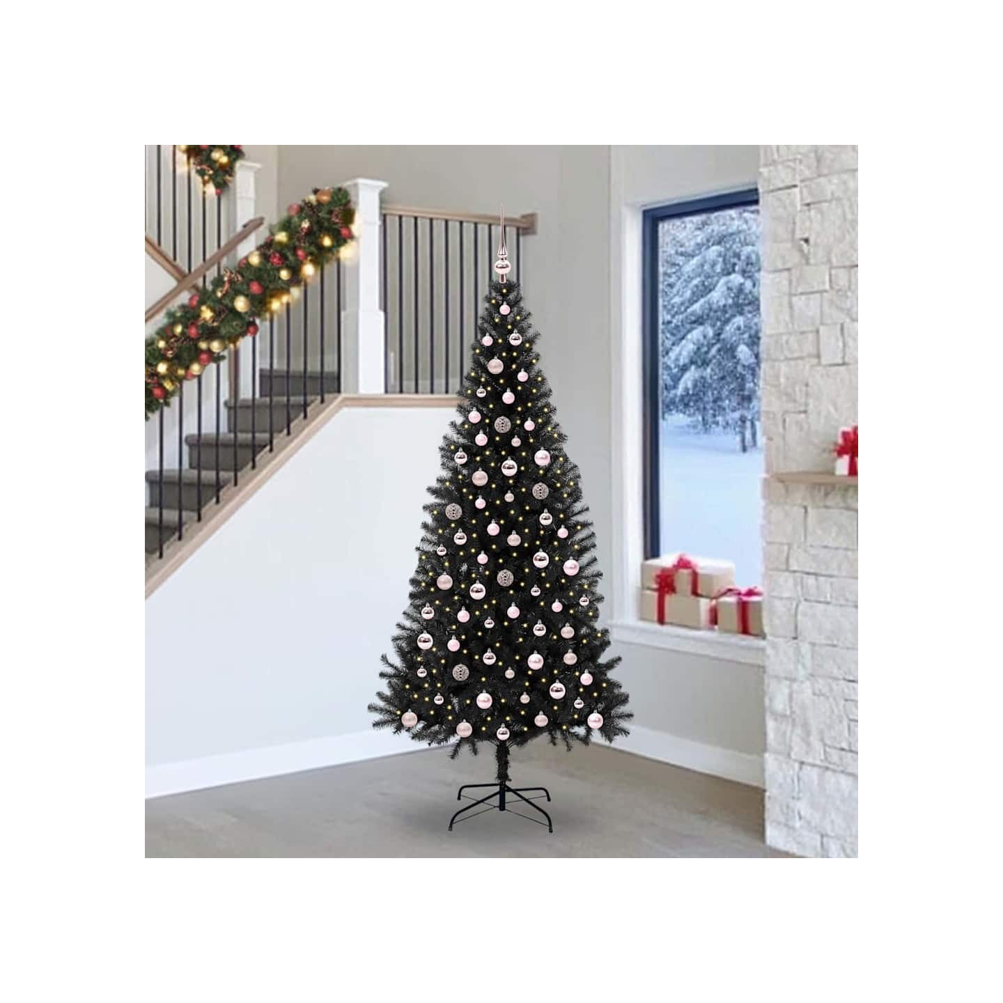 Sapin de Noël Noir 240 cm PVC