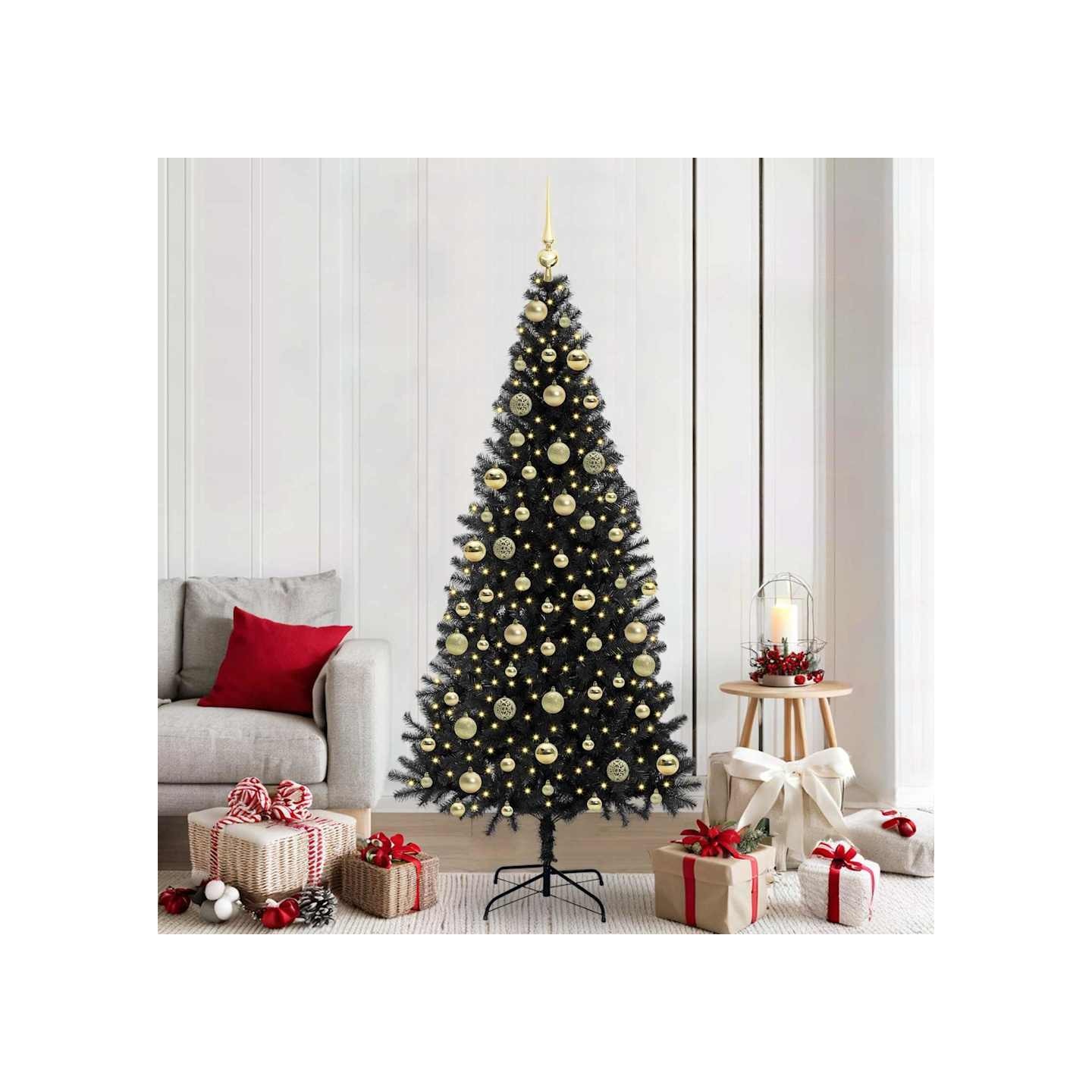 Sapin de Noël Noir 210 cm PVC