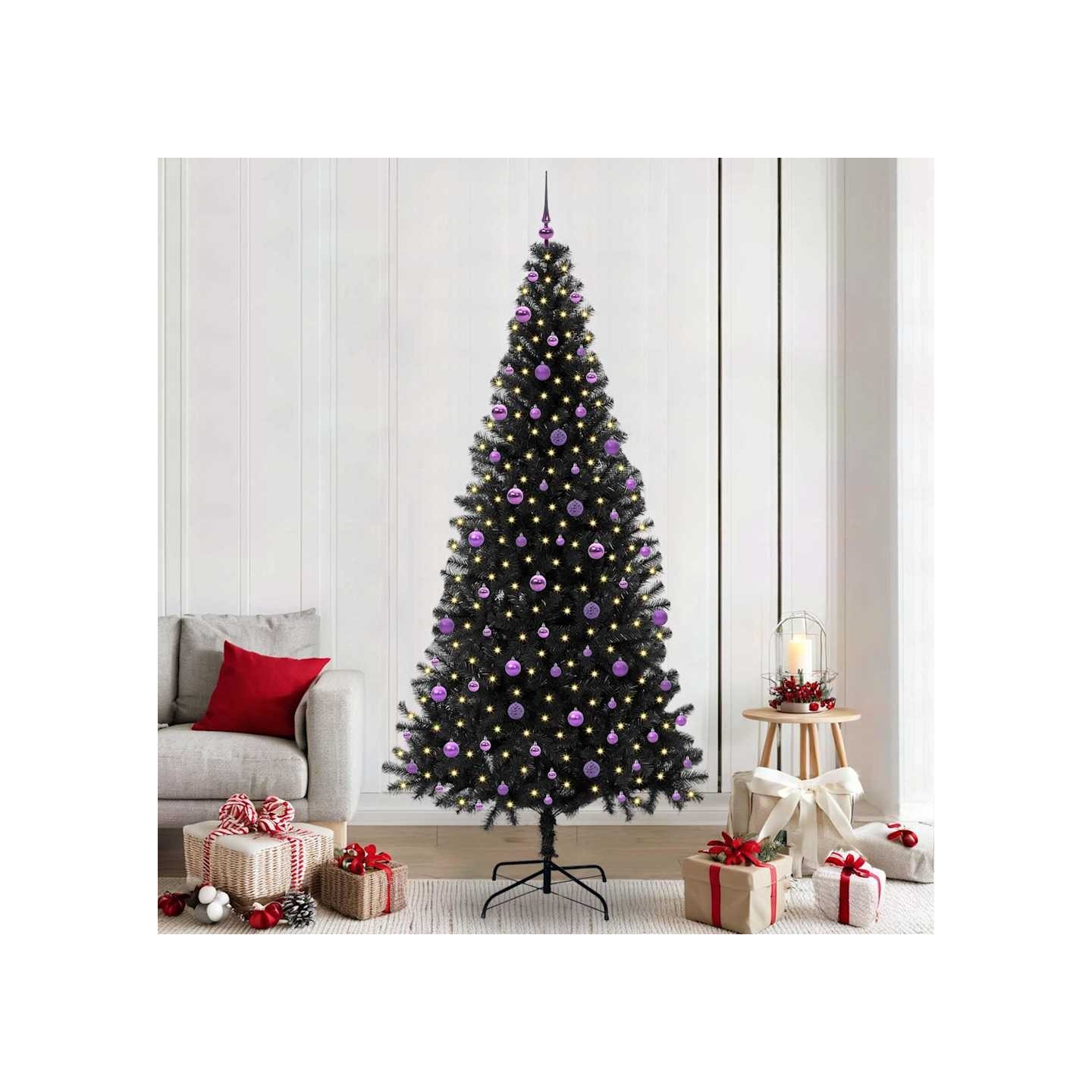Sapin de Noël Noir 240 cm PVC