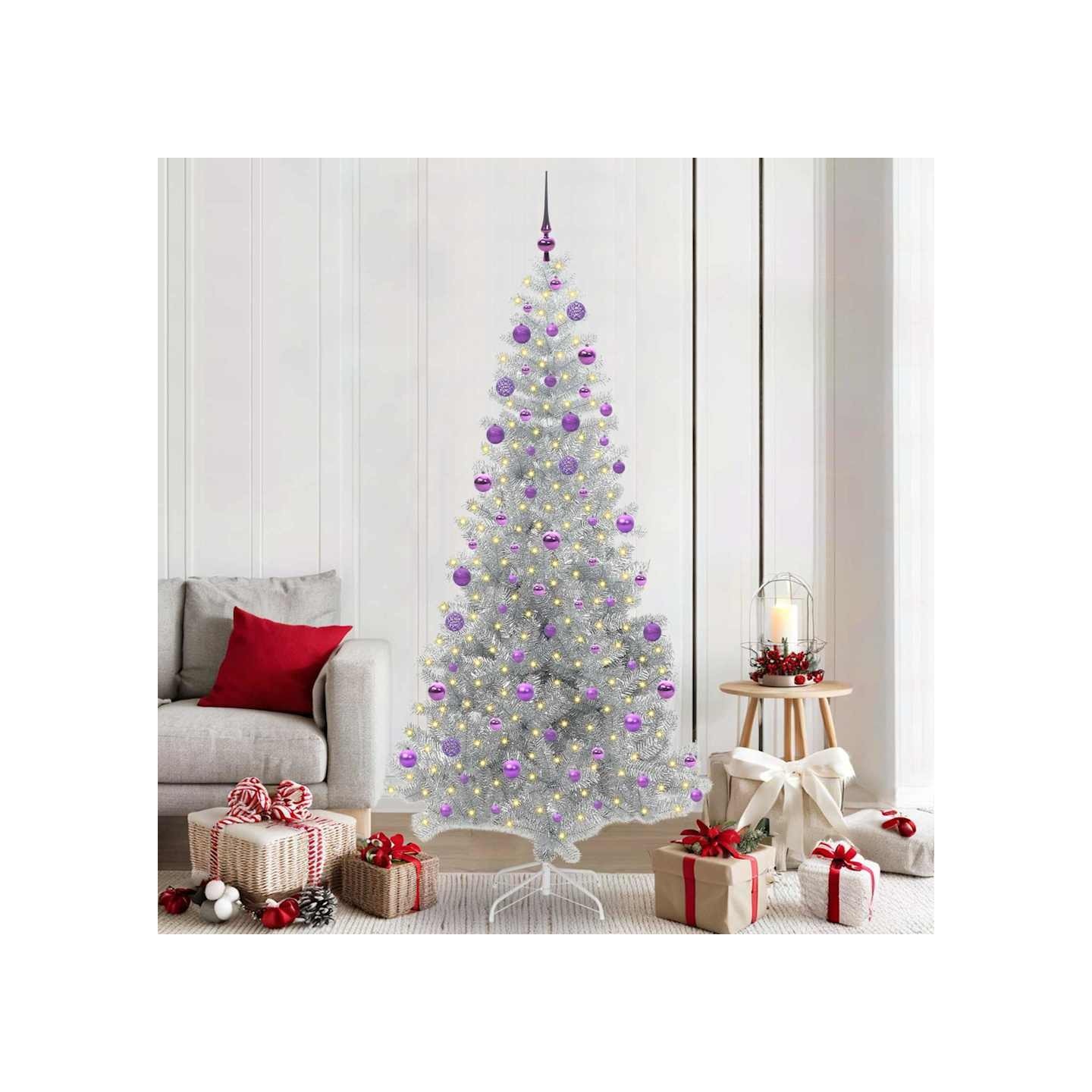 Sapin de Noël Argent 210 cm PET