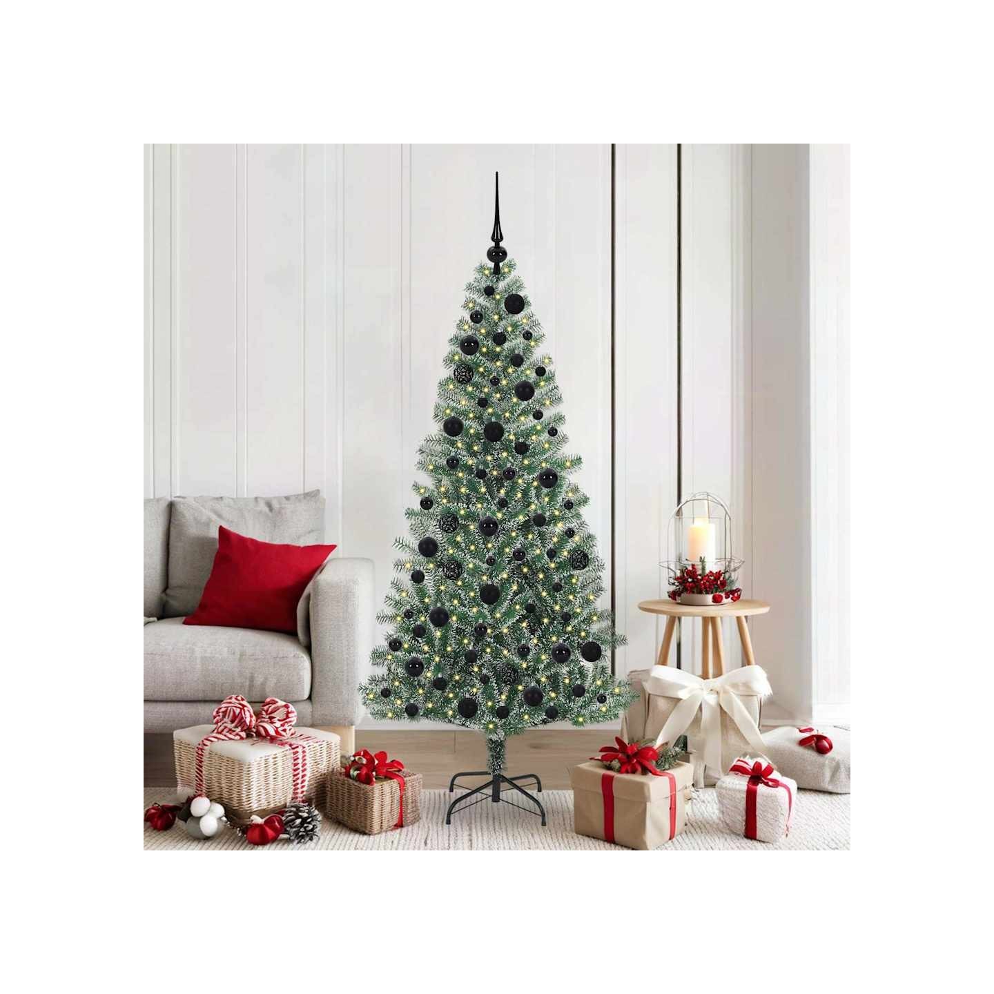Arbre de Noël artificiel floconné de neige avec lumière LED