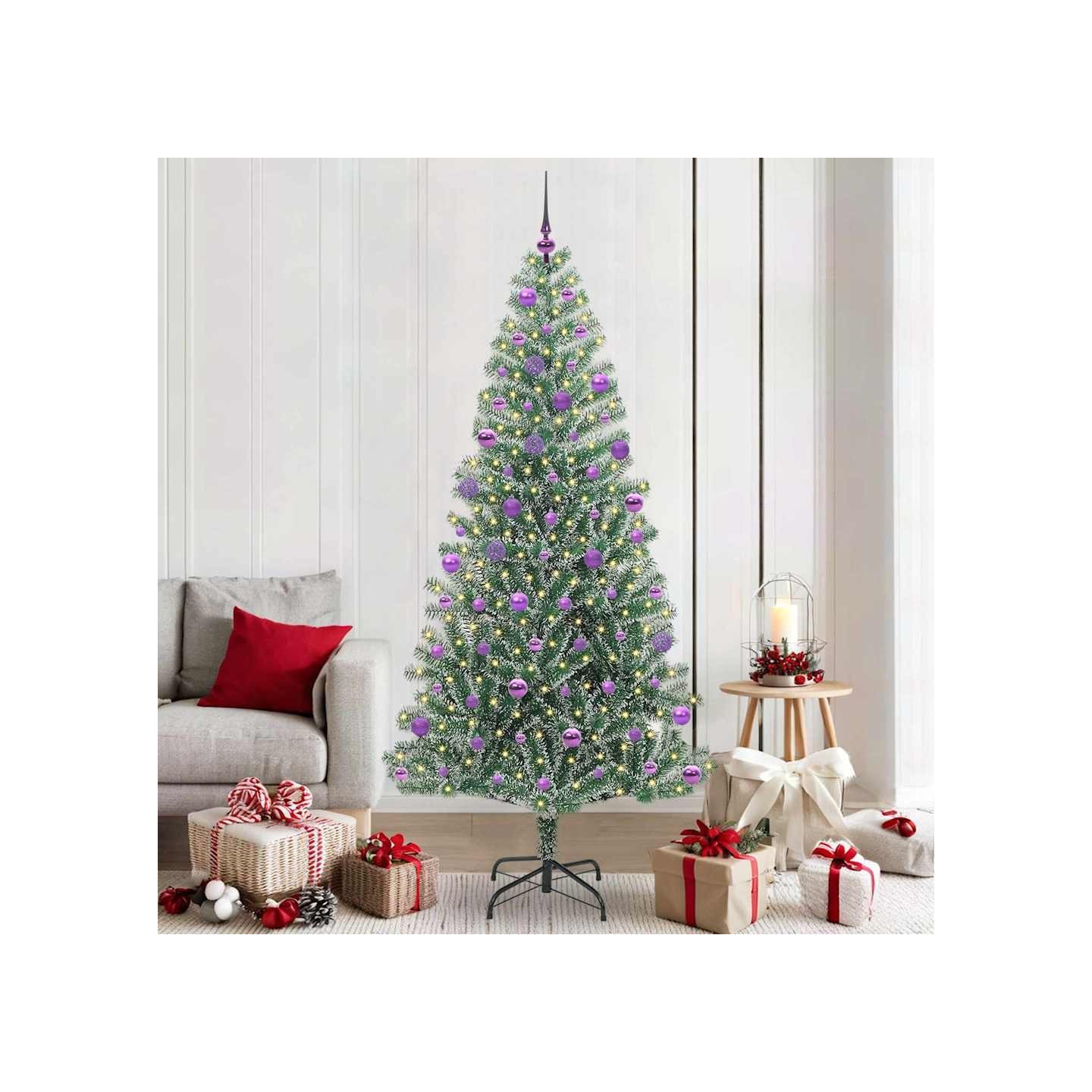 Arbre de Noël artificiel floconné de neige avec lumière LED