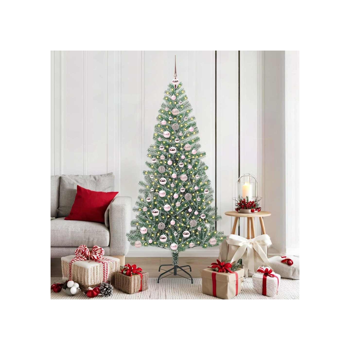 Arbre de Noël artificiel floconné de neige avec lumière LED