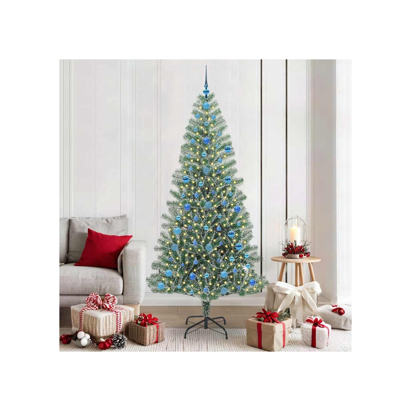 Arbre de Noël artificiel floconné de neige avec lumière LED