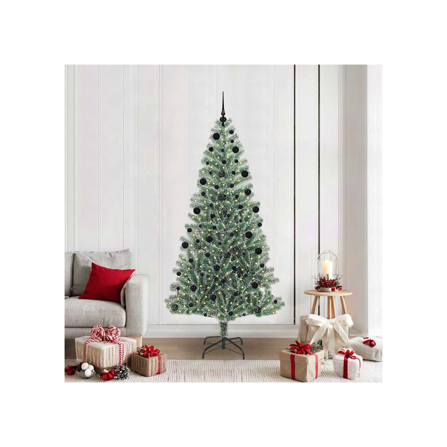 Arbre de Noël artificiel floconné de neige avec lumière LED
