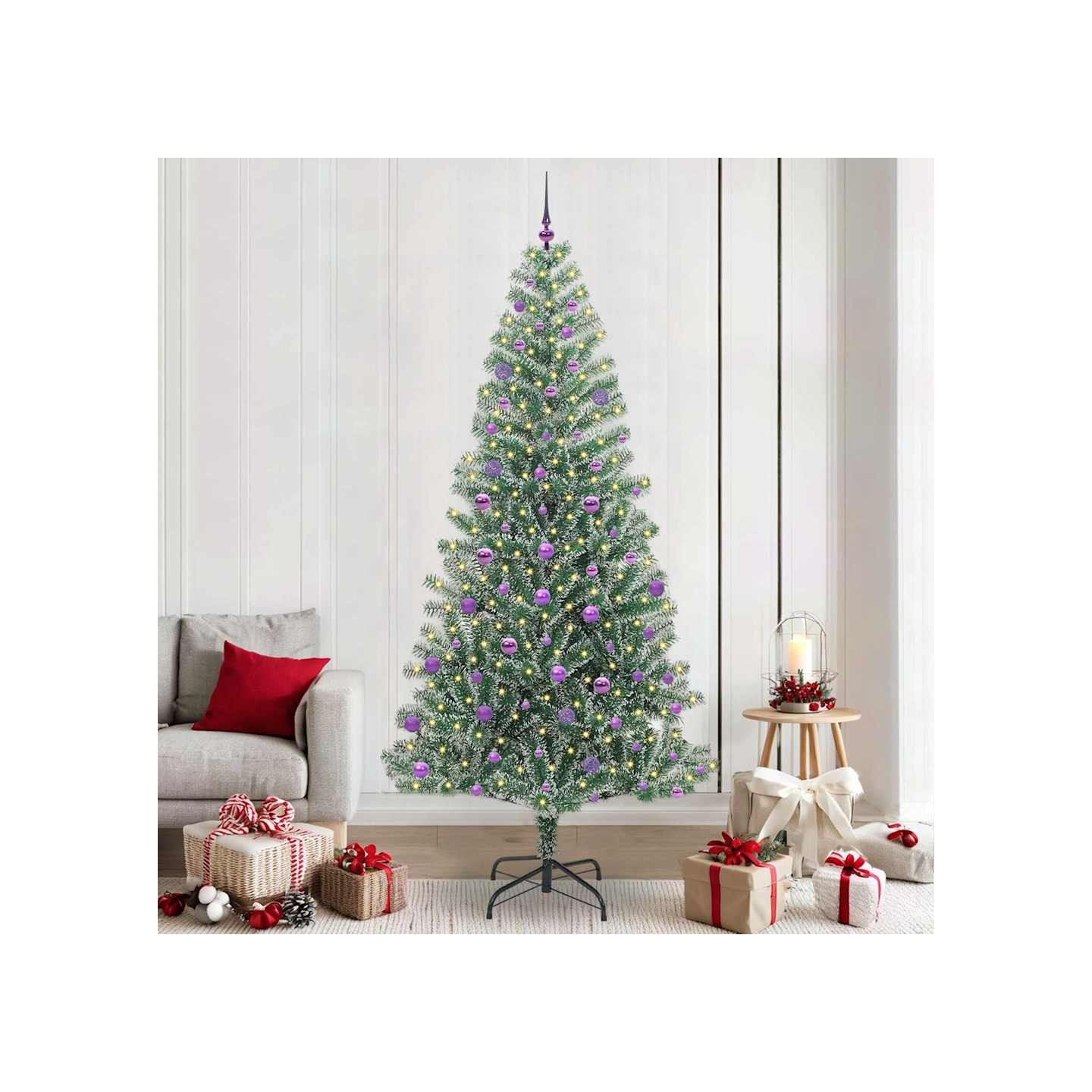 Arbre de Noël artificiel floconné de neige avec lumière LED