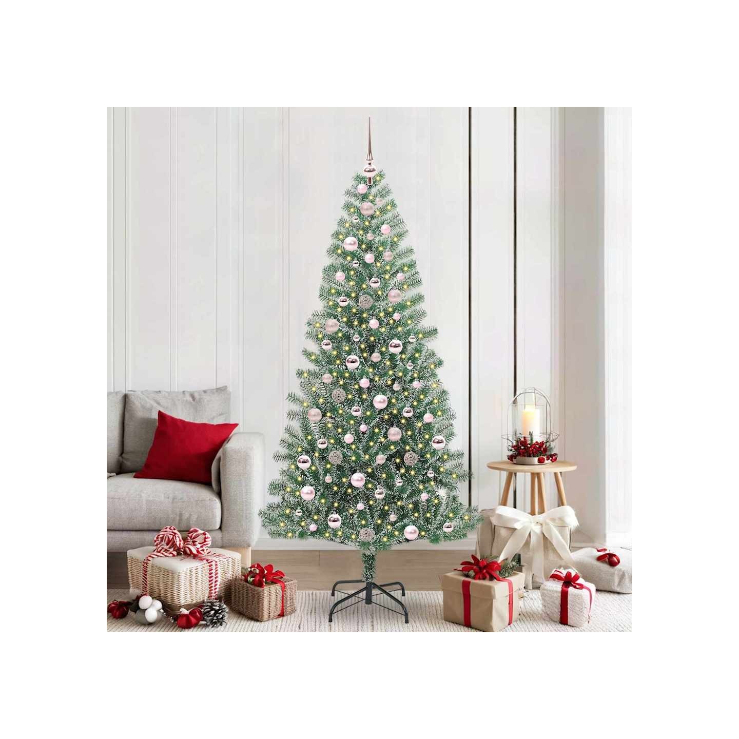 Arbre de Noël artificiel floconné de neige avec lumière LED