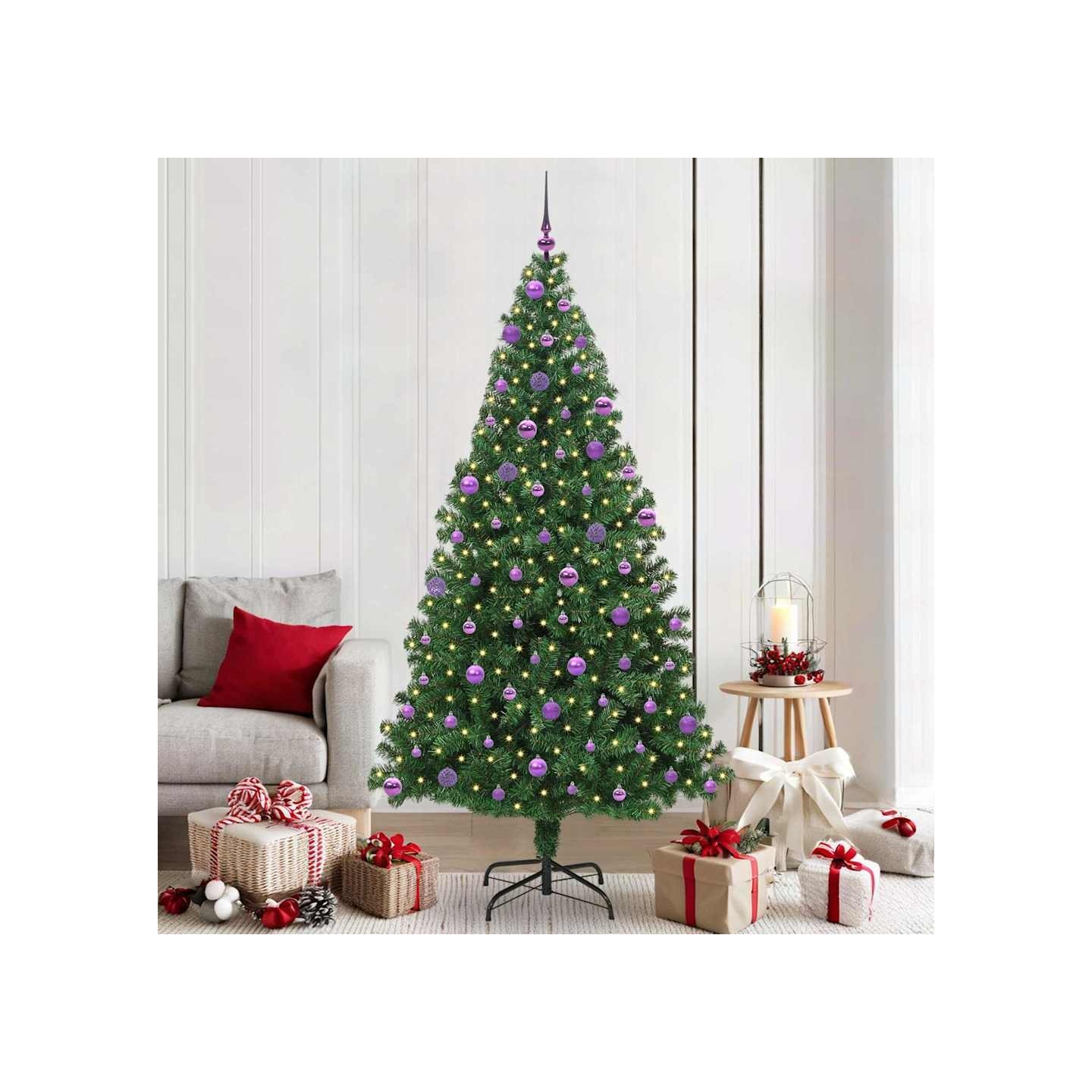 Sapin de Noël artificiel Vert 210 cm PVC, Acier et Plastique