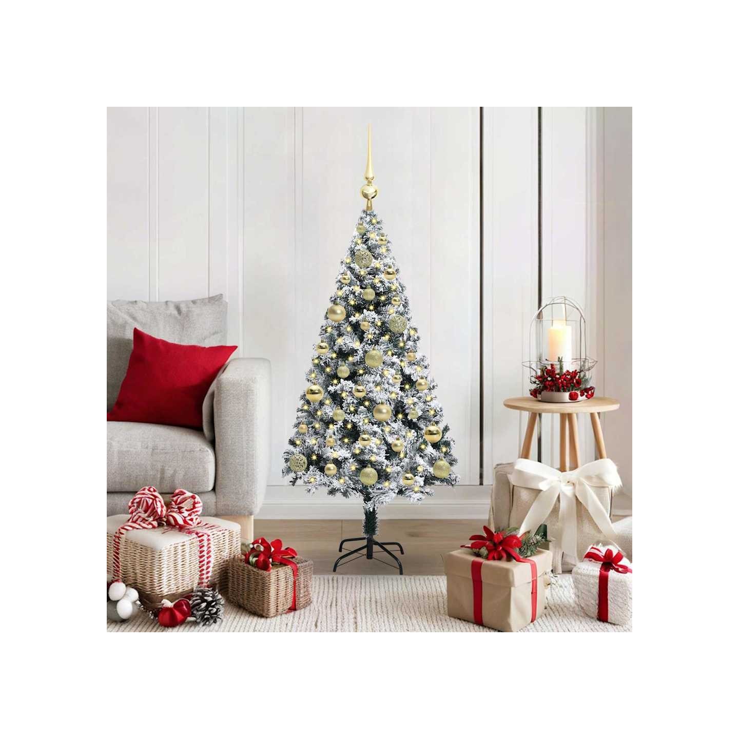 Sapin de Noël artificiel Blanc 120 cm PVC, Acier et Plastique