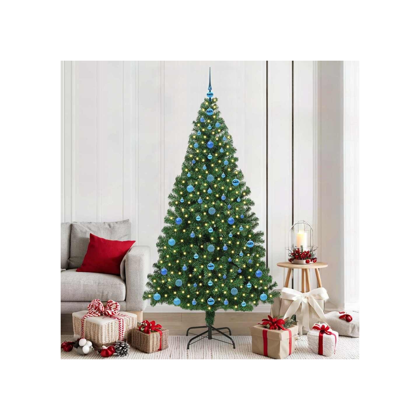 Sapin de Noël artificiel Vert 210 cm PVC, Acier et Plastique