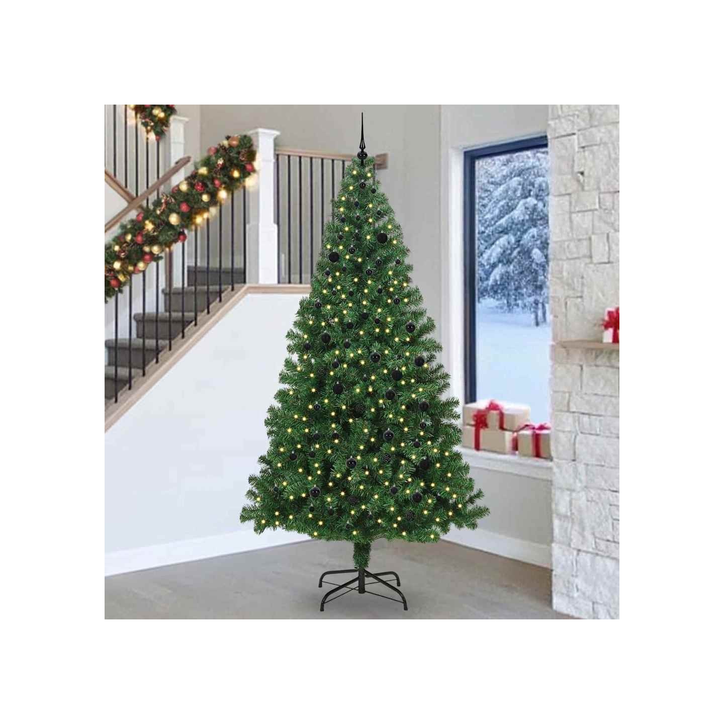 Sapin de Noël artificiel Vert 240 cm PVC, Acier et Plastique