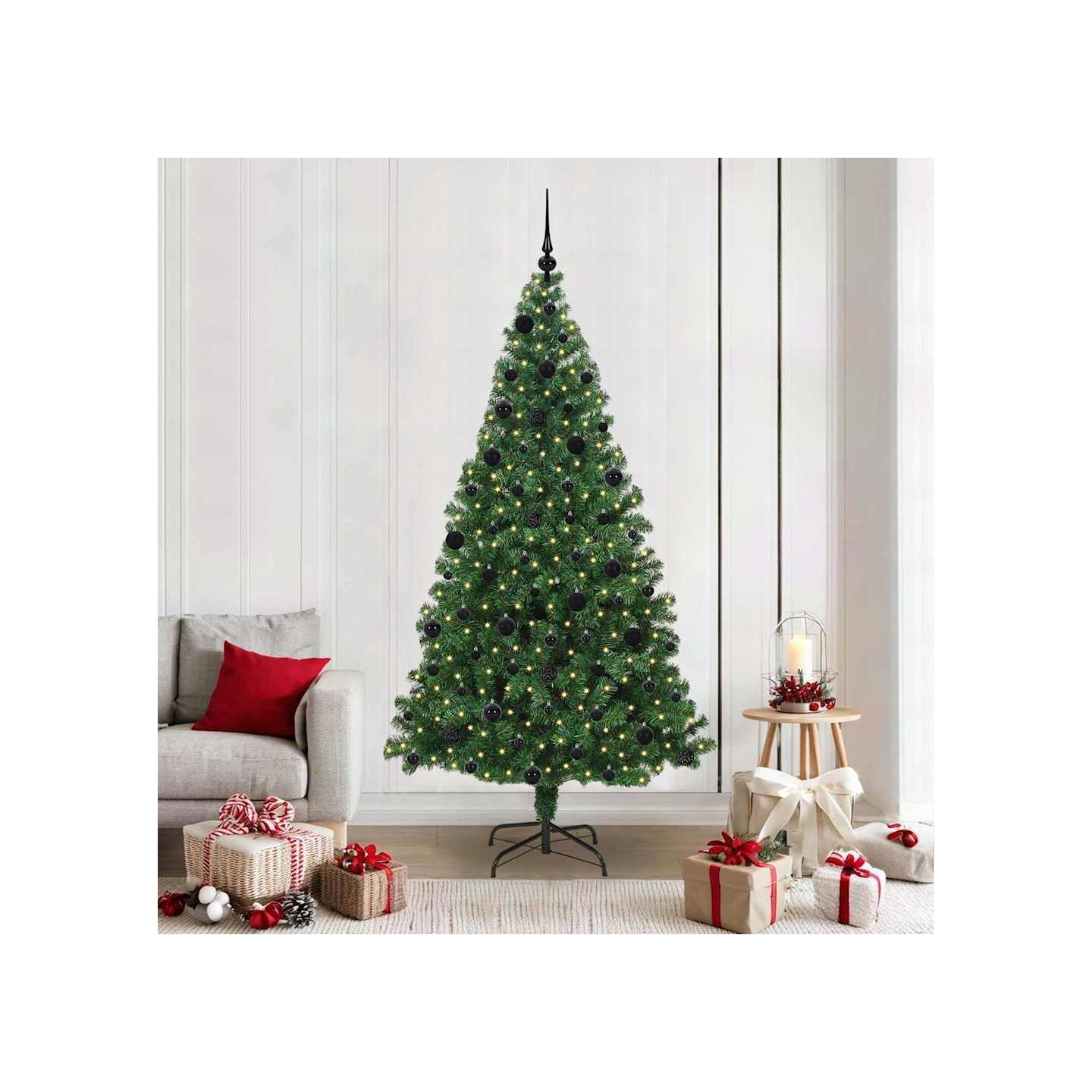 Sapin de Noël artificiel Vert 210 cm PVC, Acier et Plastique