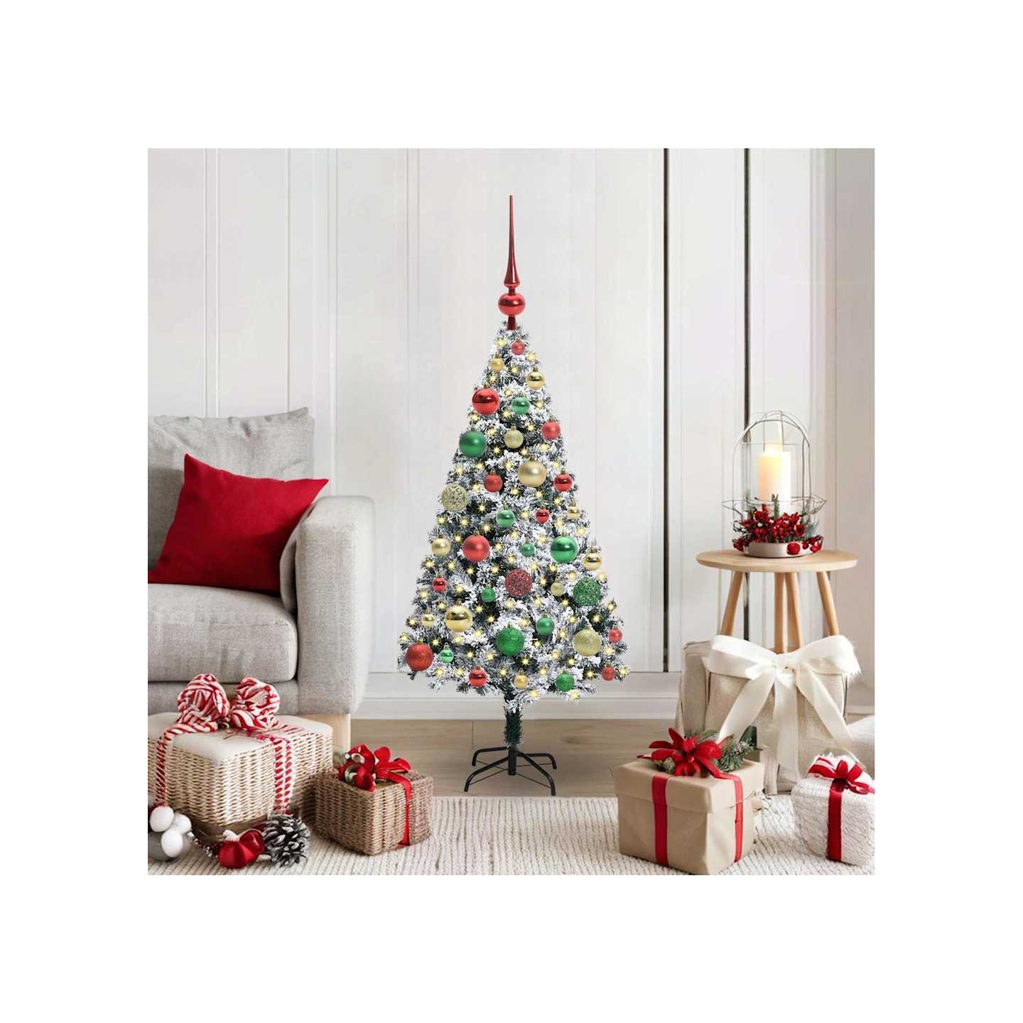 Sapin de Noël artificiel Blanc 120 cm PVC, Acier et Plastique