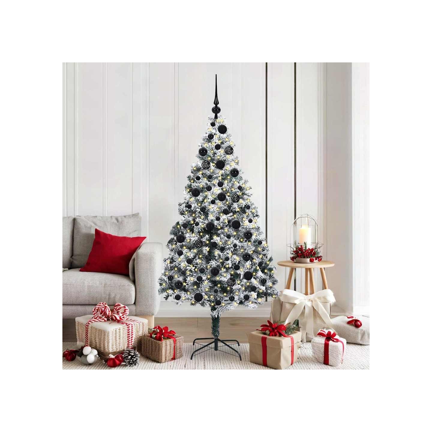 Sapin de Noël artificiel Blanc 180 cm PVC, Acier et Plastique