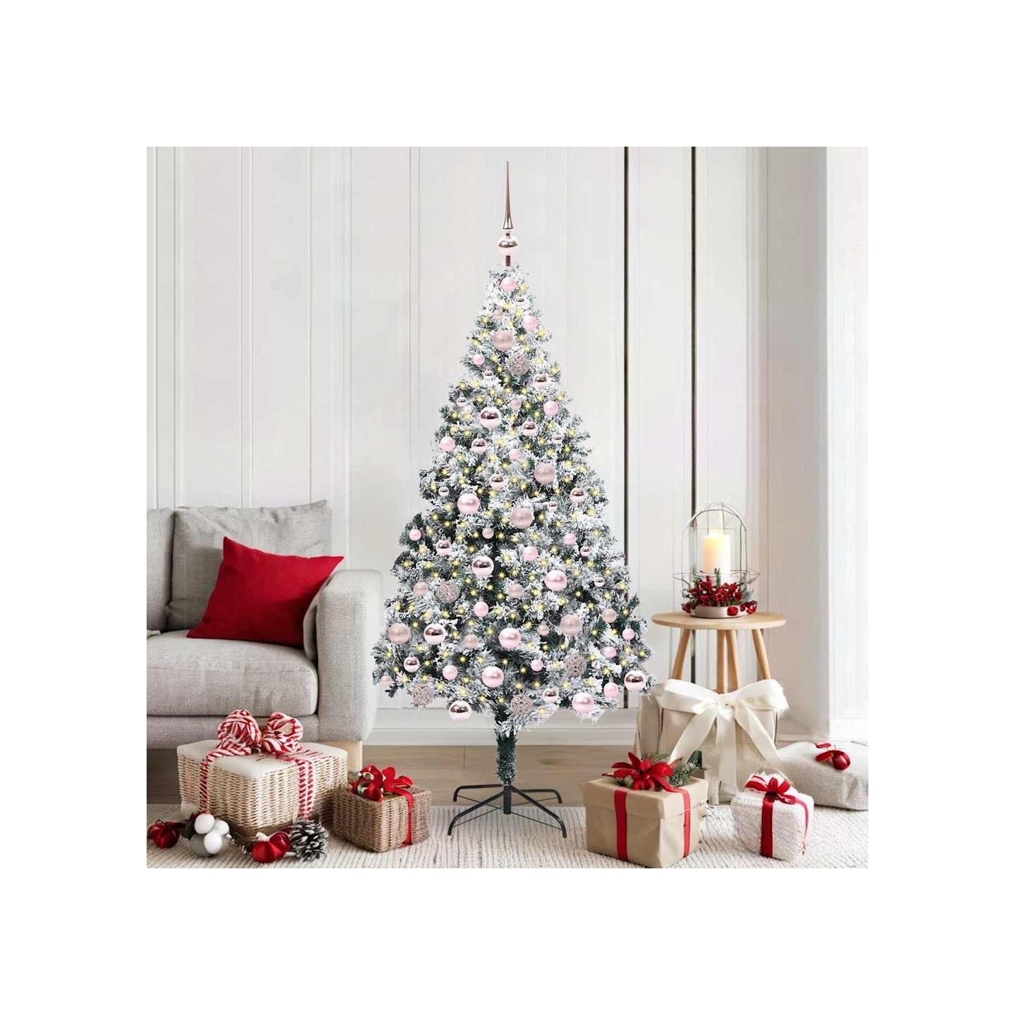 Sapin de Noël artificiel Blanc 180 cm PVC, Acier et Plastique