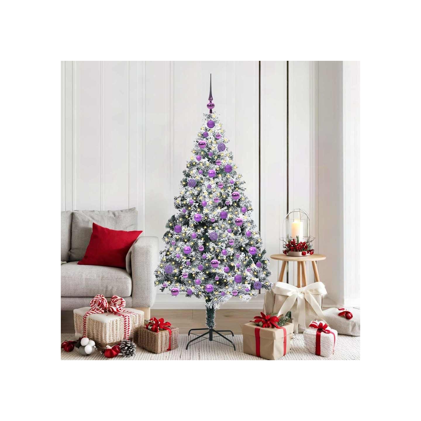 Sapin de Noël artificiel Blanc 180 cm PVC, Acier et Plastique