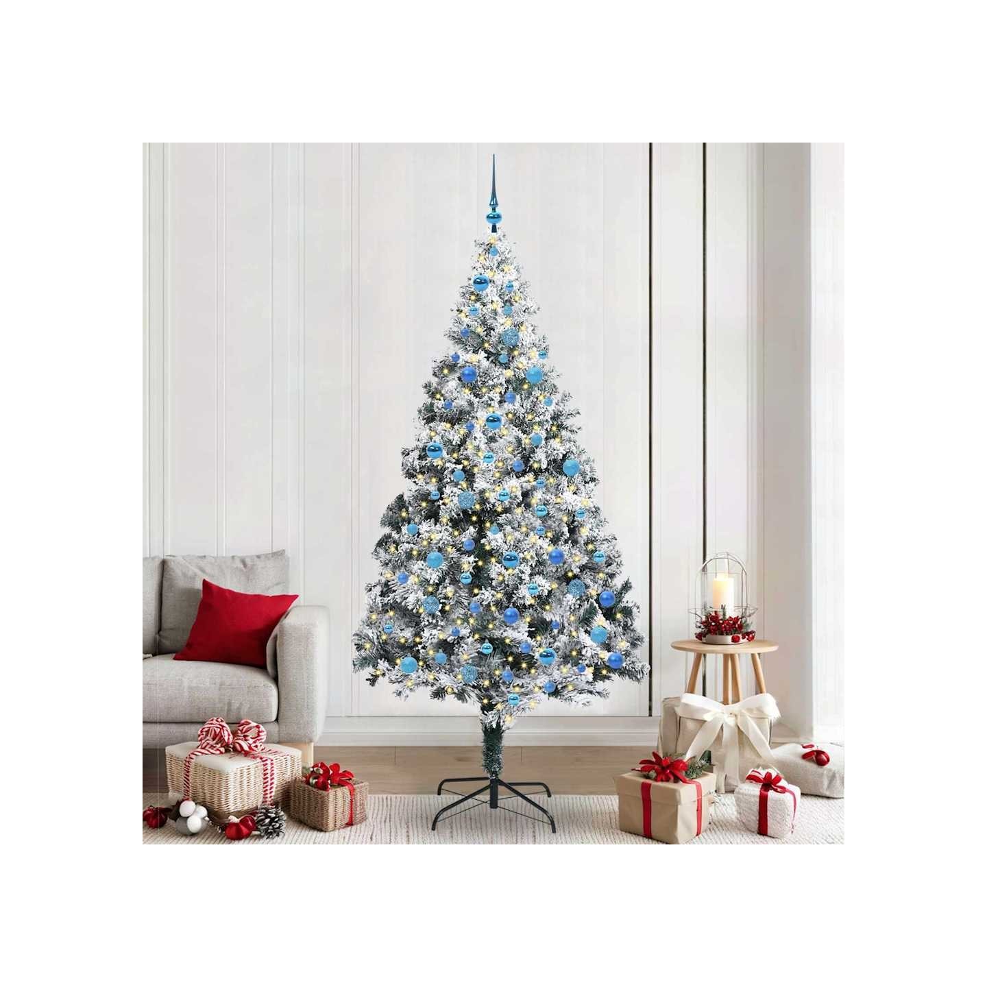 Sapin de Noël artificiel Blanc 240 cm PVC, Acier et Plastique