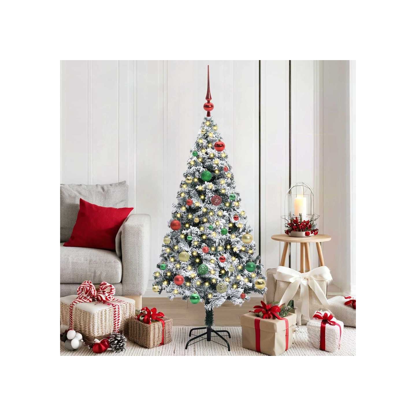 Sapin de Noël artificiel Blanc 150 cm PVC, Acier et Plastique
