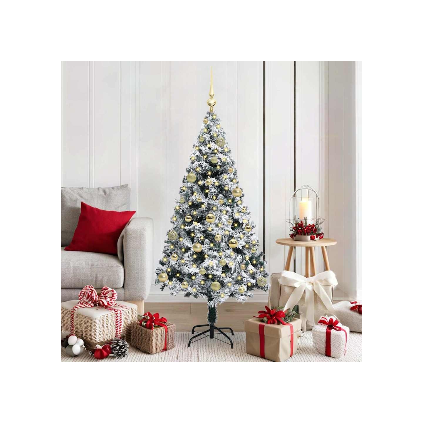 Sapin de Noël artificiel Blanc 150 cm PVC, Acier et Plastique