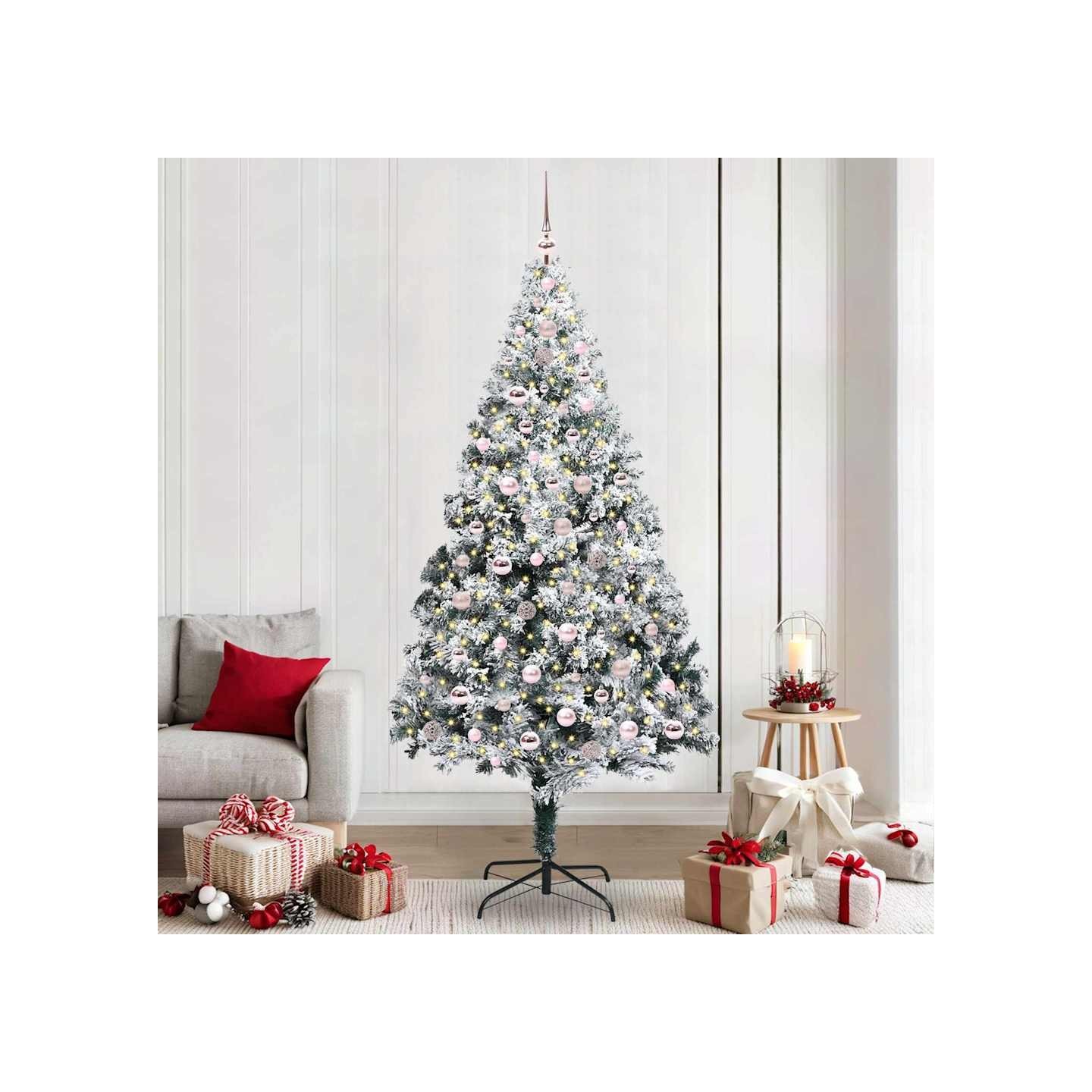 Sapin de Noël artificiel Blanc 240 cm PVC, Acier et Plastique